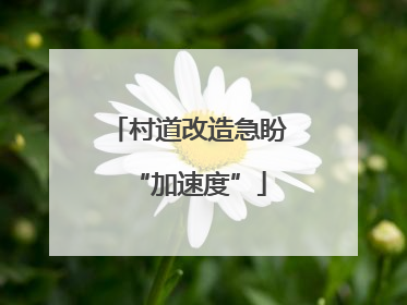 村道改造急盼“加速度”